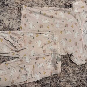 Charming Bunny Print Kids Pajama Set